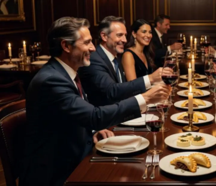 Celebración privada elegante con brindis y ambientación cálida en Buenos Aires