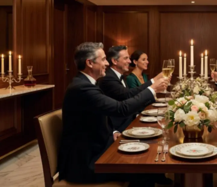 Celebración privada en un salón elegante de Fichasyparrilla